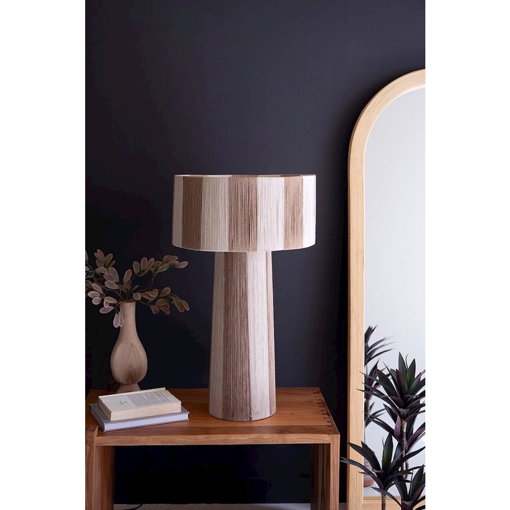 Natural And Khaki Jute Table Lamp With Shade. Picture 3