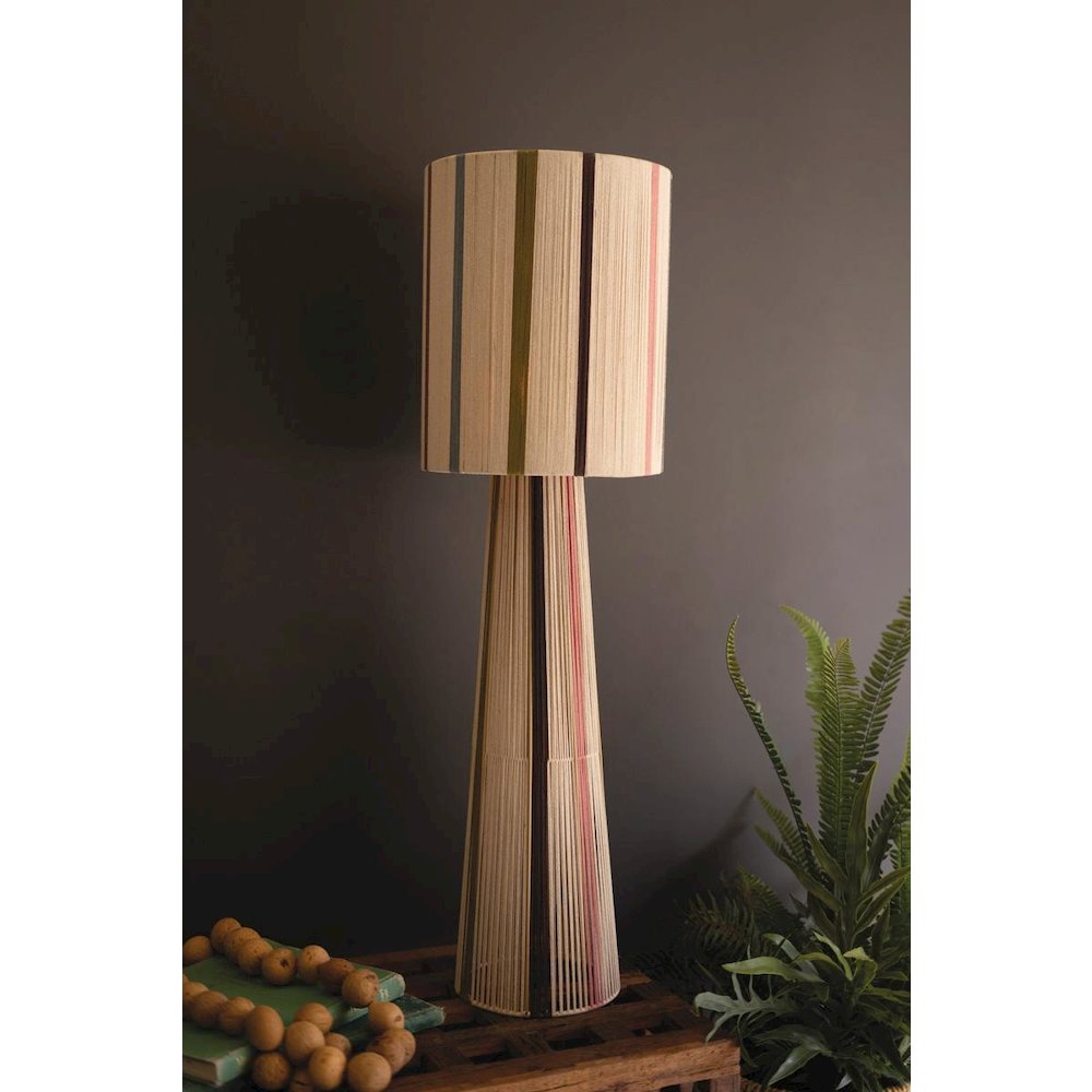 Multi Striped String Table Lamp With Shade. Picture 1