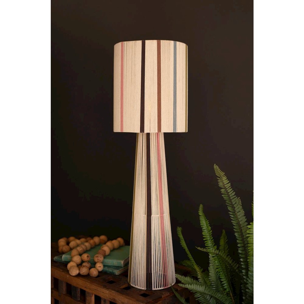 Multi Striped String Table Lamp With Shade. Picture 3