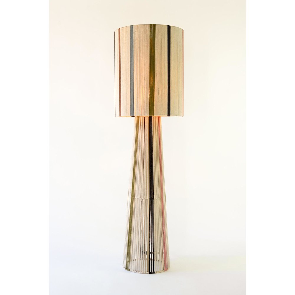 Multi Striped String Table Lamp With Shade. Picture 4