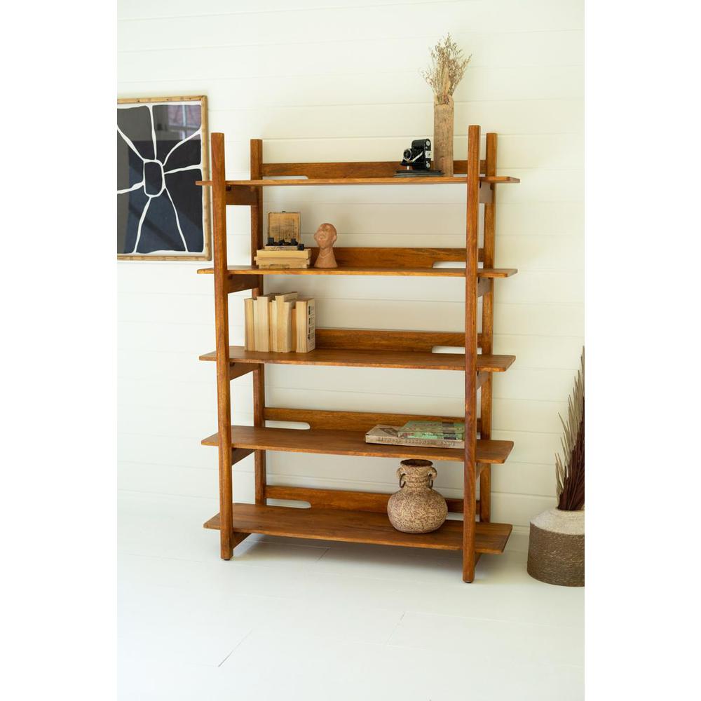 Mango Wood Bookshelf With Teak Finish. Picture 3