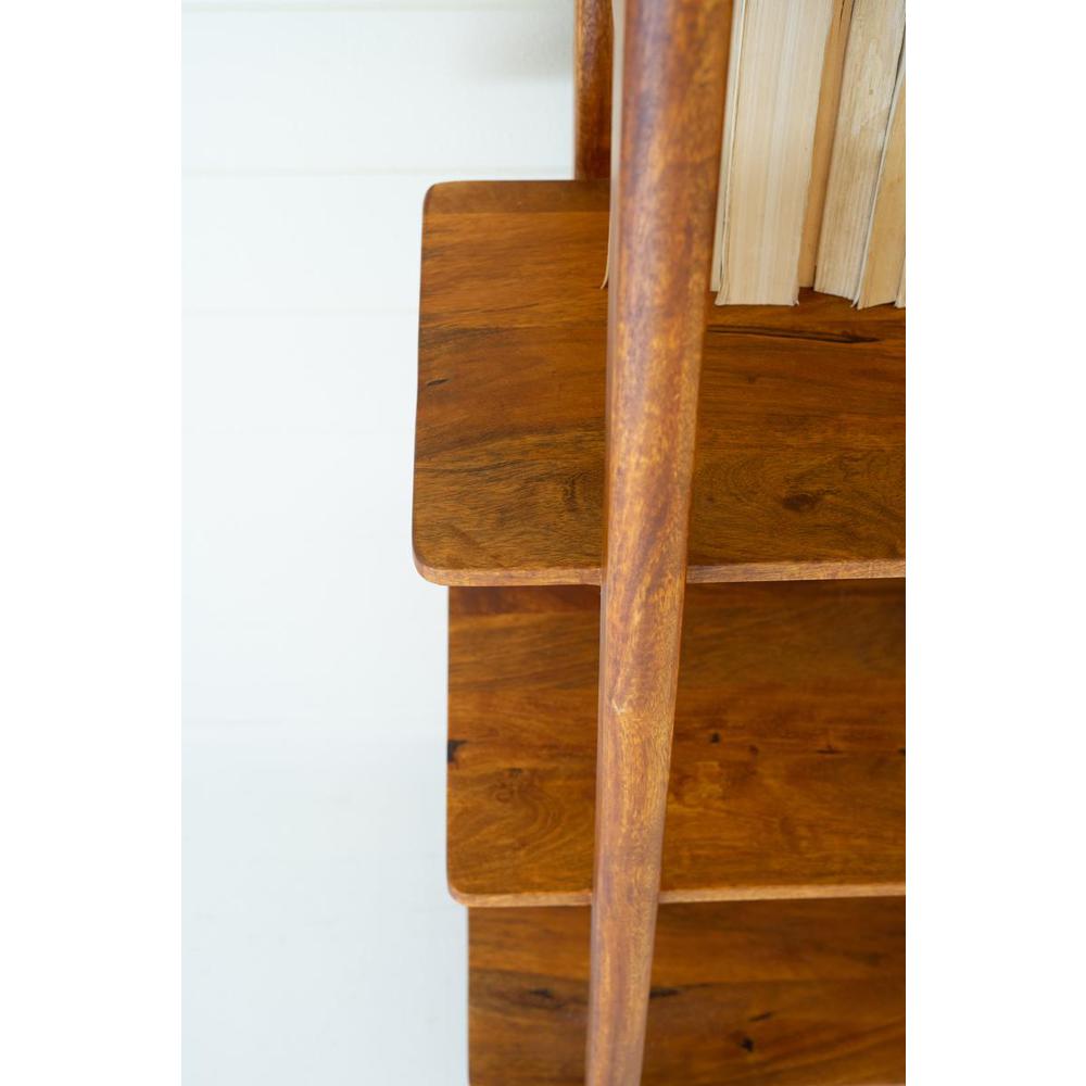 Mango Wood Bookshelf With Teak Finish. Picture 4