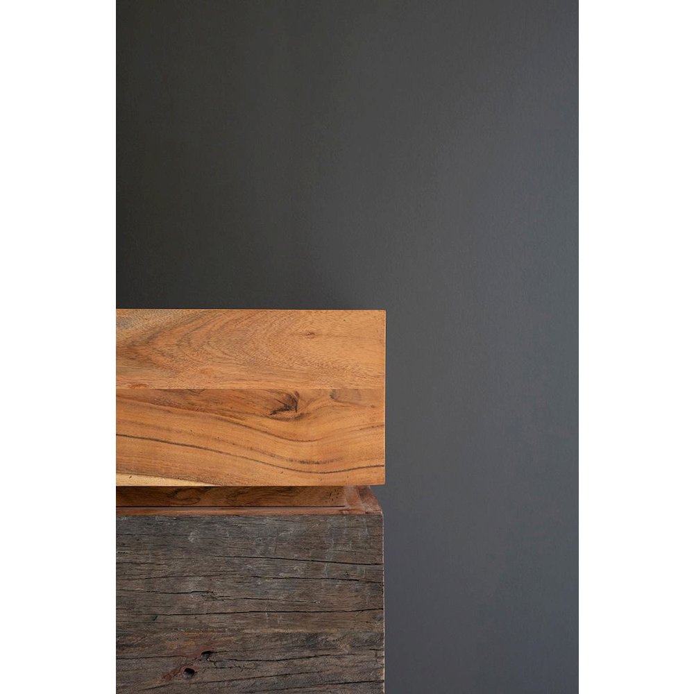 Recycled And Acacia Wood Console Table With Two Drawers. Picture 2