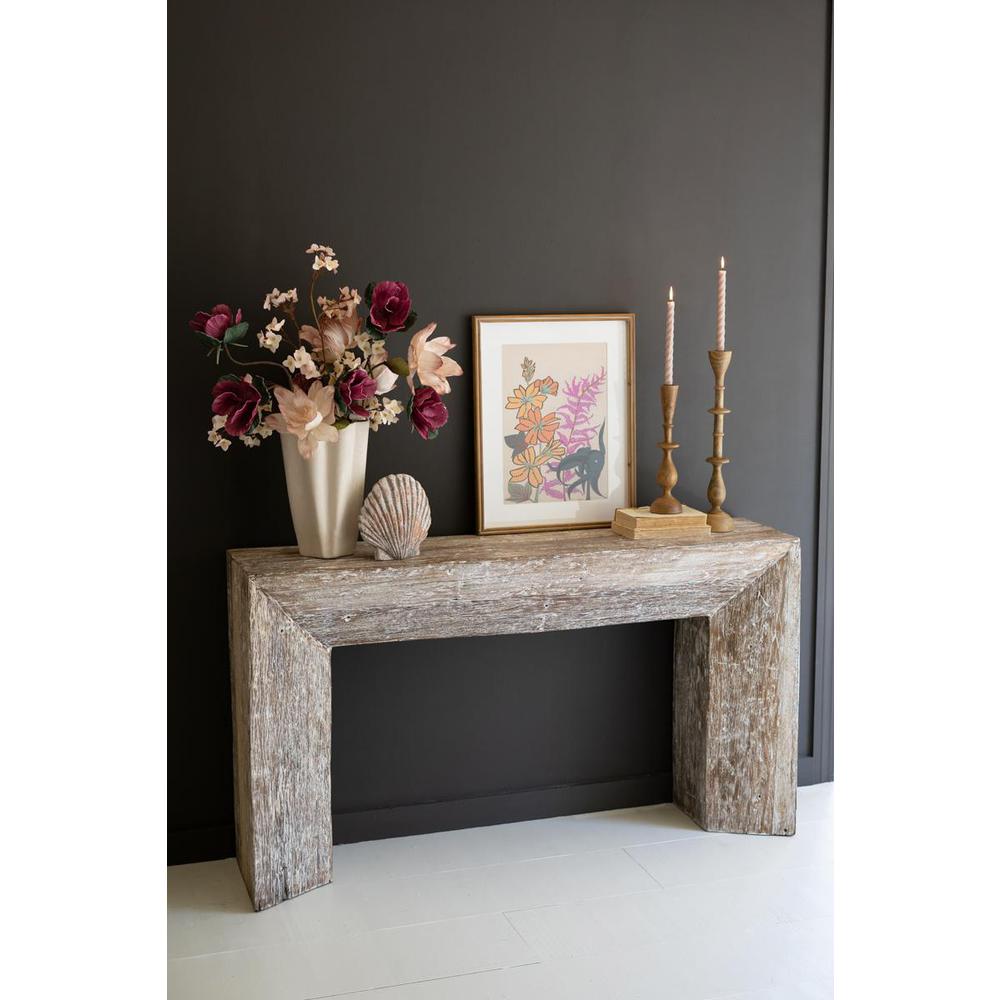Recycled Whitewashed Wood Console. Picture 3