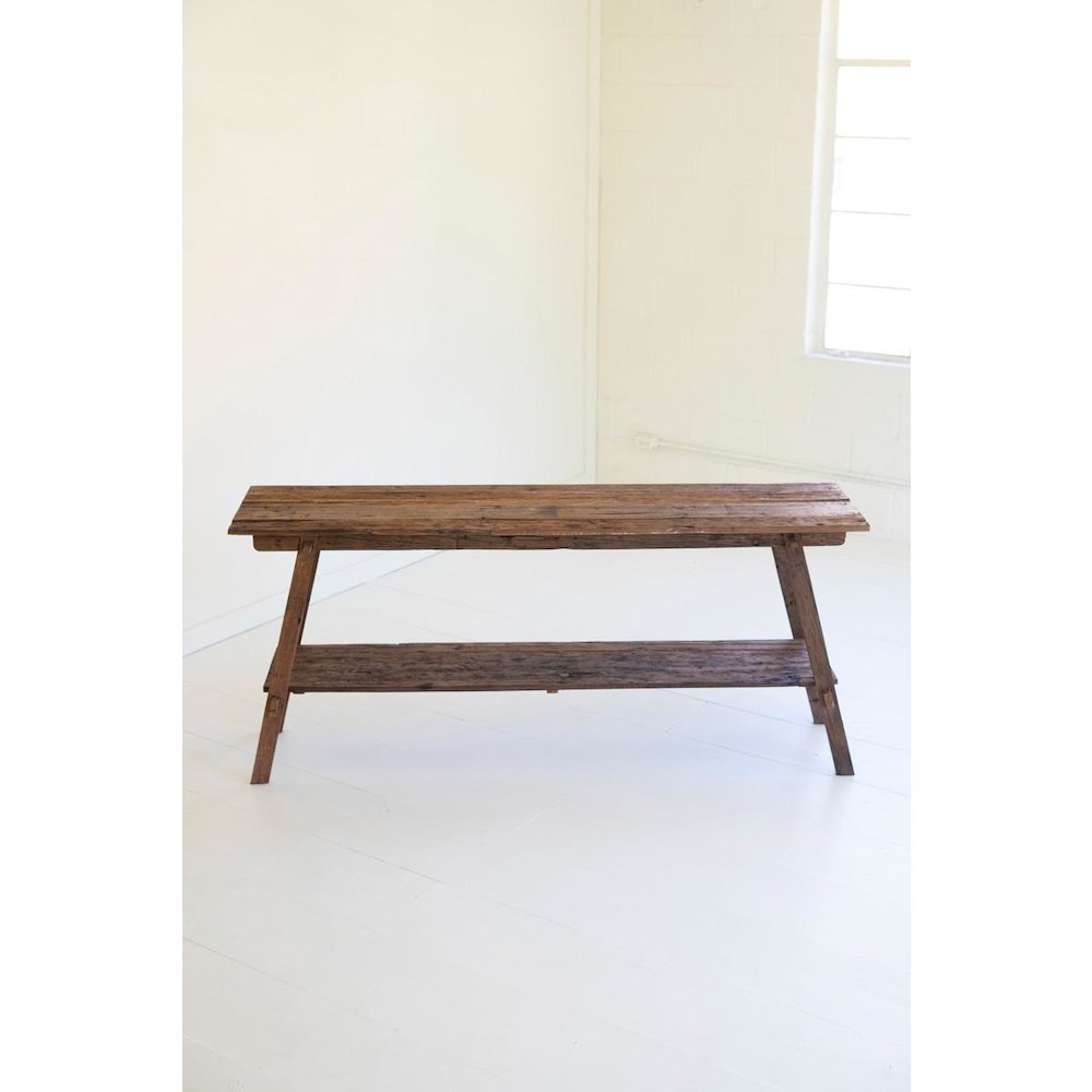 Reclaimed Wood Console with Lower Shelf. Picture 3