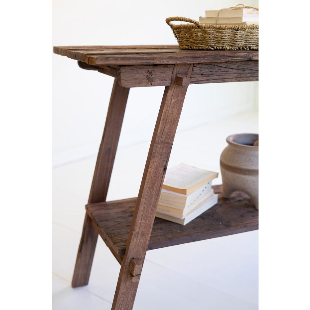 Reclaimed Wood Console with Lower Shelf. Picture 5