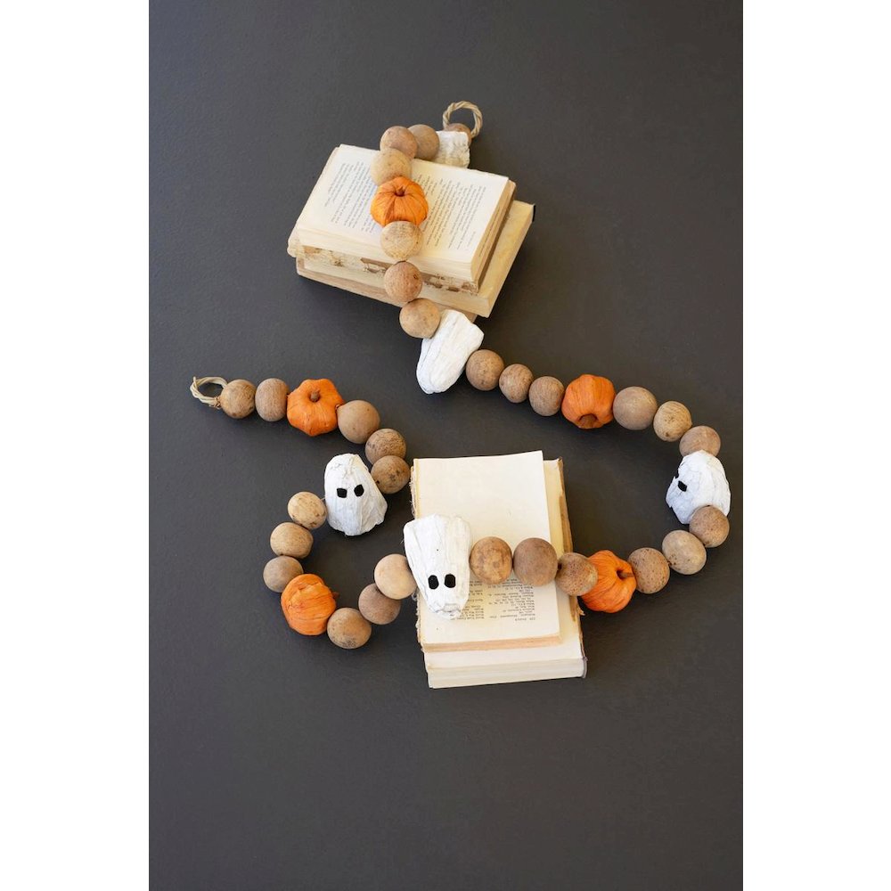 Gourd Ghost Pumpkin Garland 72Inches. Picture 1