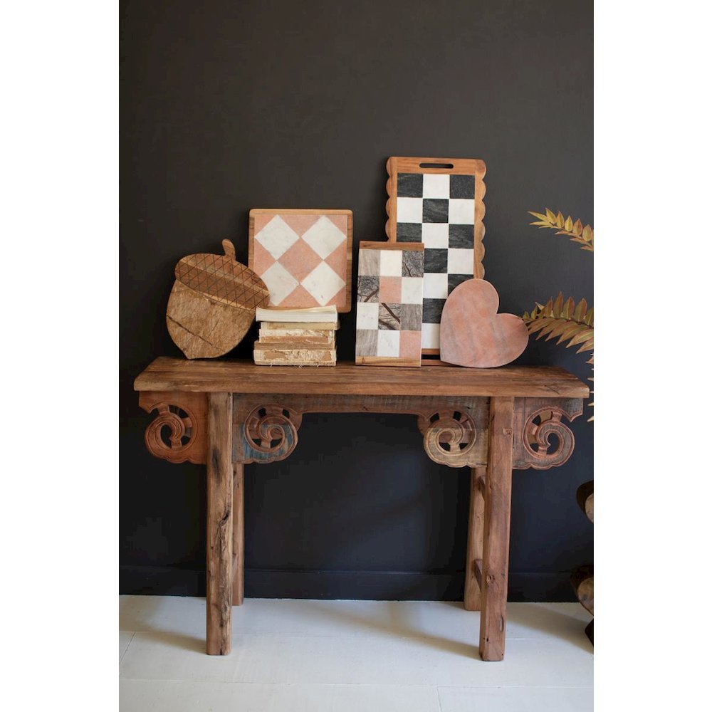 Acacia Wood And Marble Acorn Serving Board. Picture 3
