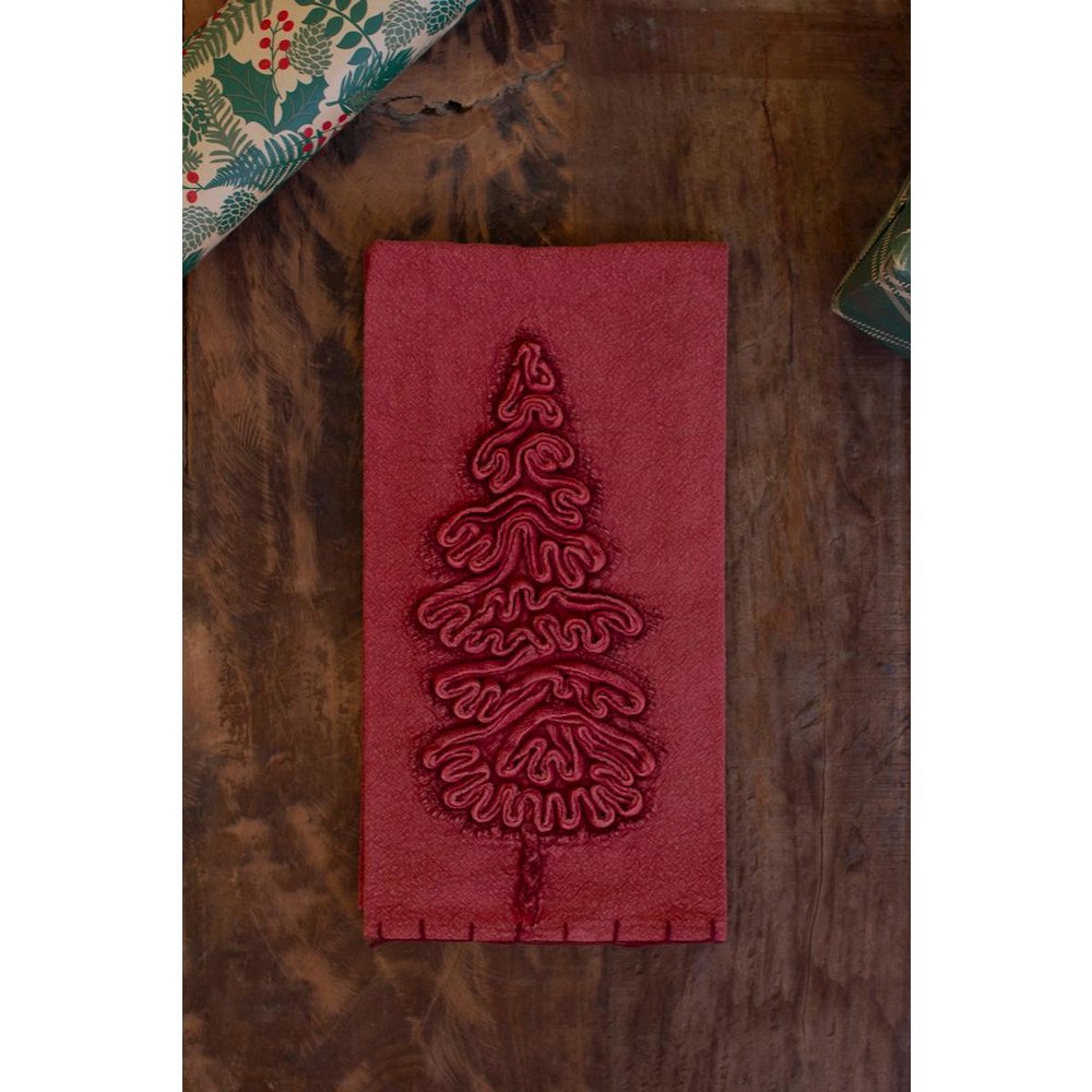 Set Of Three Christmas Tree Kitchen Towels. Picture 5