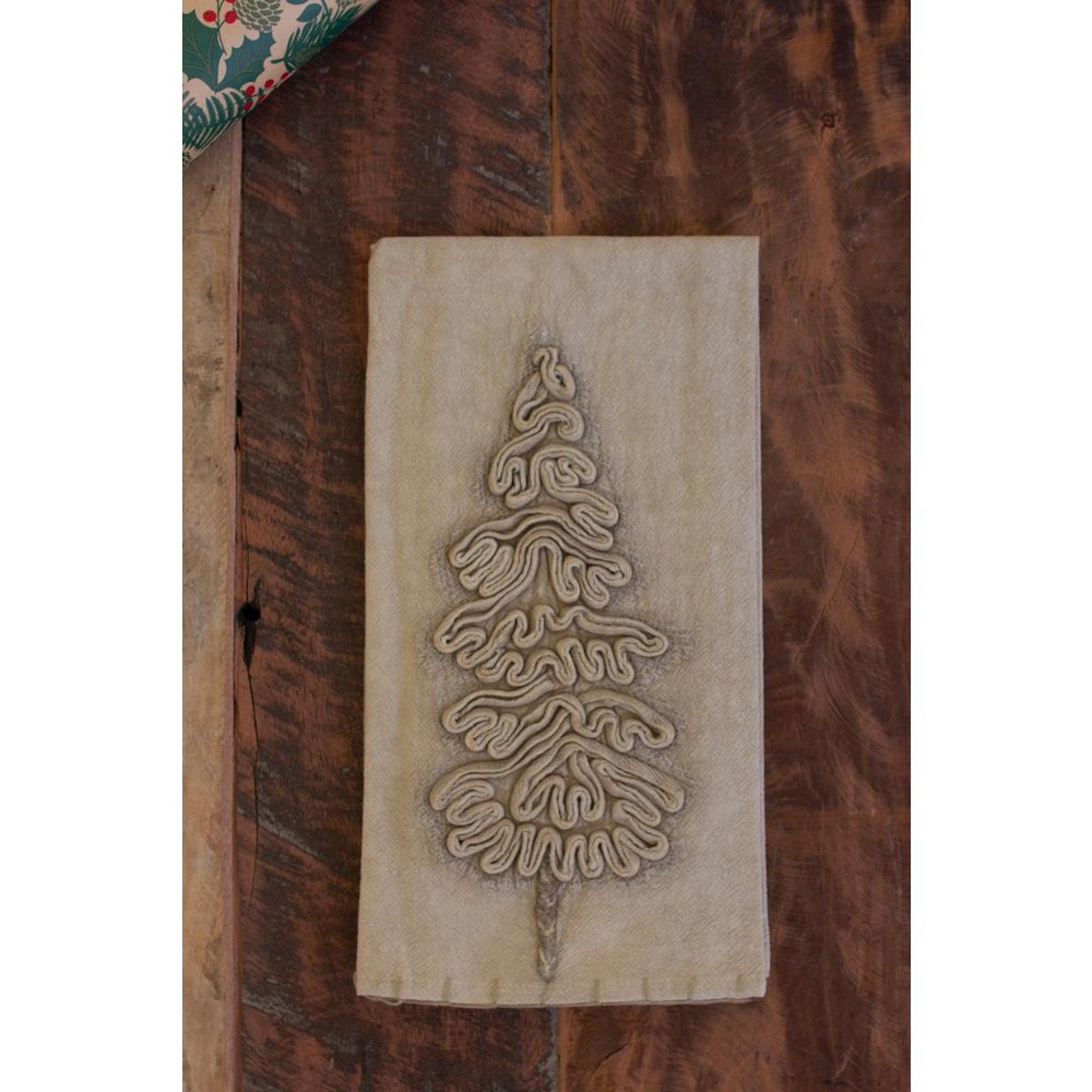 Set Of Three Christmas Tree Kitchen Towels. Picture 6
