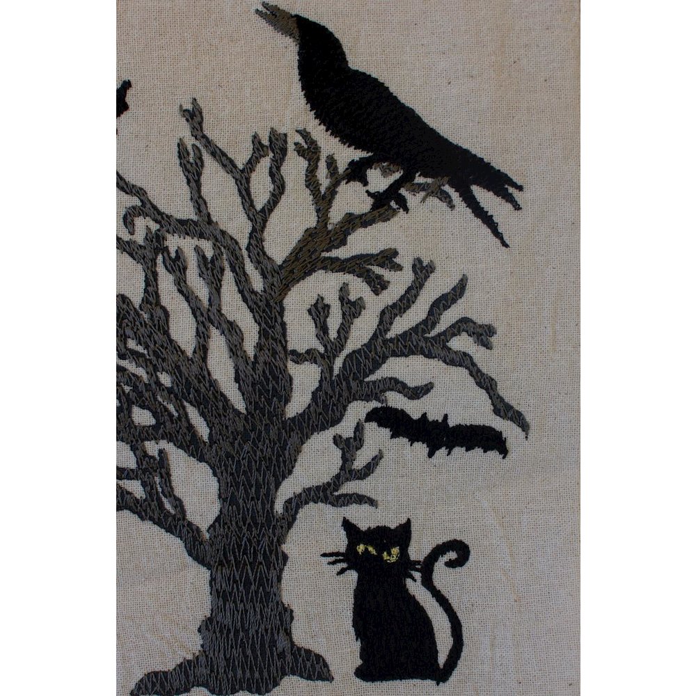 Set Of Four Black Halloween Tea Towels. Picture 3