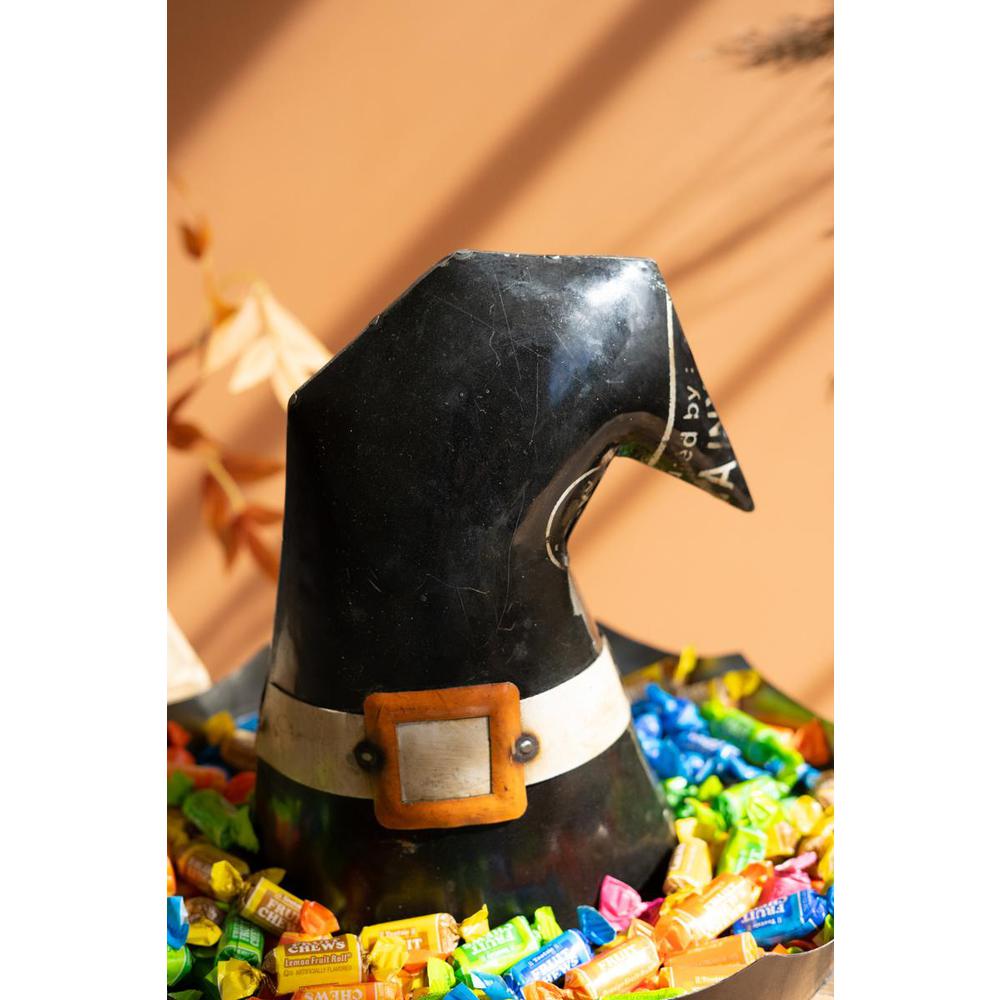 Recycled Iron Halloween Witch Hat. Picture 3