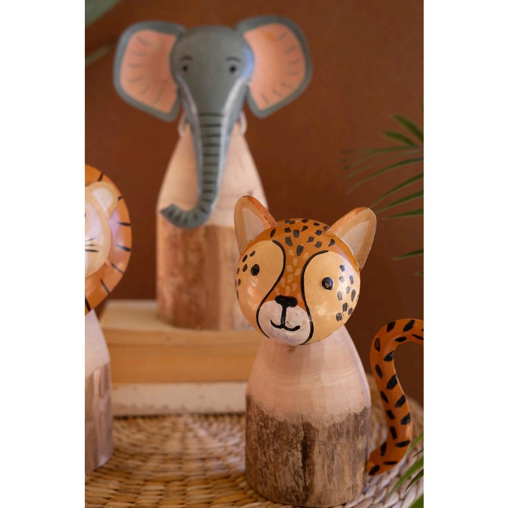 Set Of Three Recycled Wood And Iron Safari Animals. Picture 2
