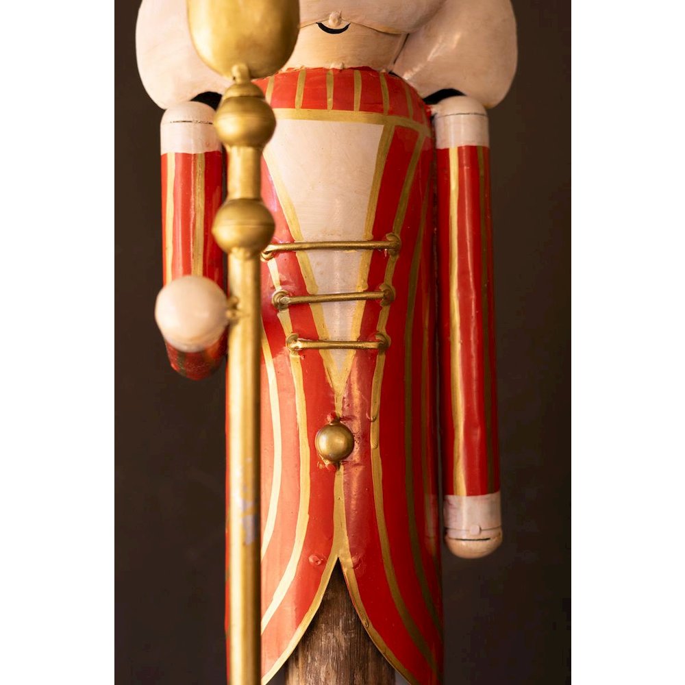 Set Of Two Painted Metal Nutcrackers On Wood Bases. Picture 4