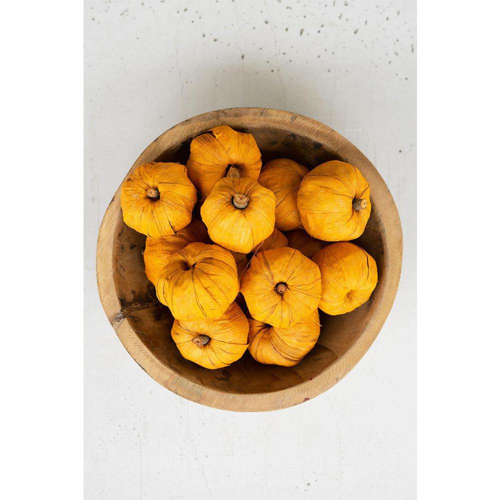 Bag Of Fifteen Dried Miniature Faux Pumpkins - Orange. Picture 2