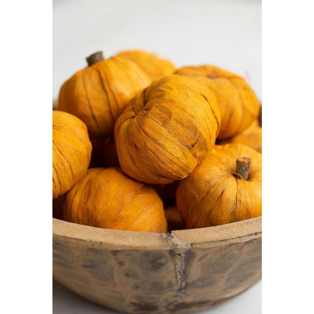 Bag Of Fifteen Dried Miniature Faux Pumpkins - Orange. Picture 3