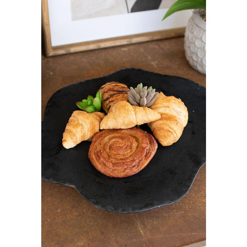 Black Limestone With Rustic Edge Lazy Susan. Picture 3