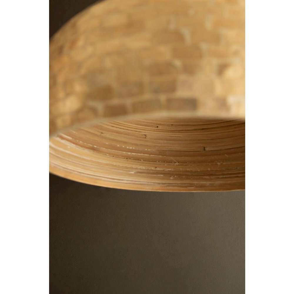 Spun Bamboo Pendant Light with Capiz Shell Detail #2. Picture 2