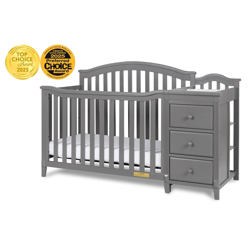 Kali II 4-in-1 Convertible Crib and Changer Gray. Picture 7