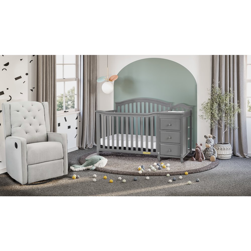 Kali II 4-in-1 Convertible Crib and Changer Gray. Picture 8