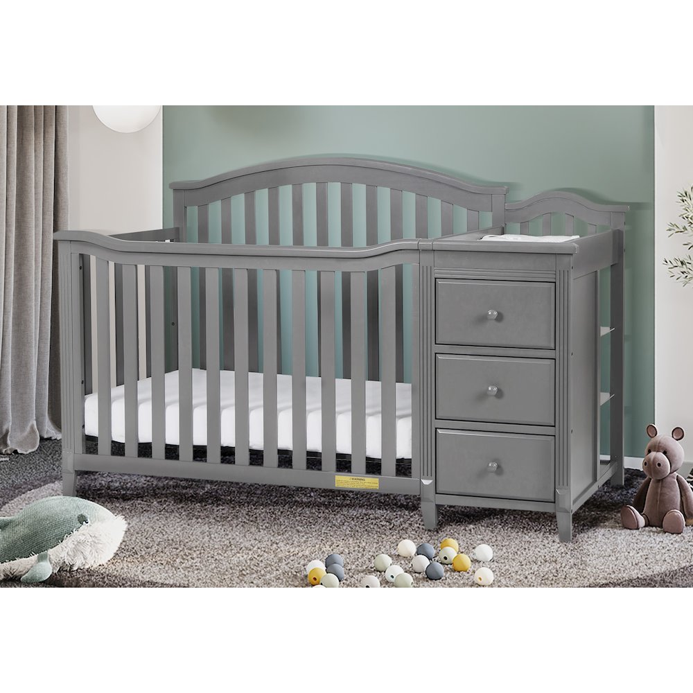 Kali II 4-in-1 Convertible Crib and Changer Gray. Picture 9