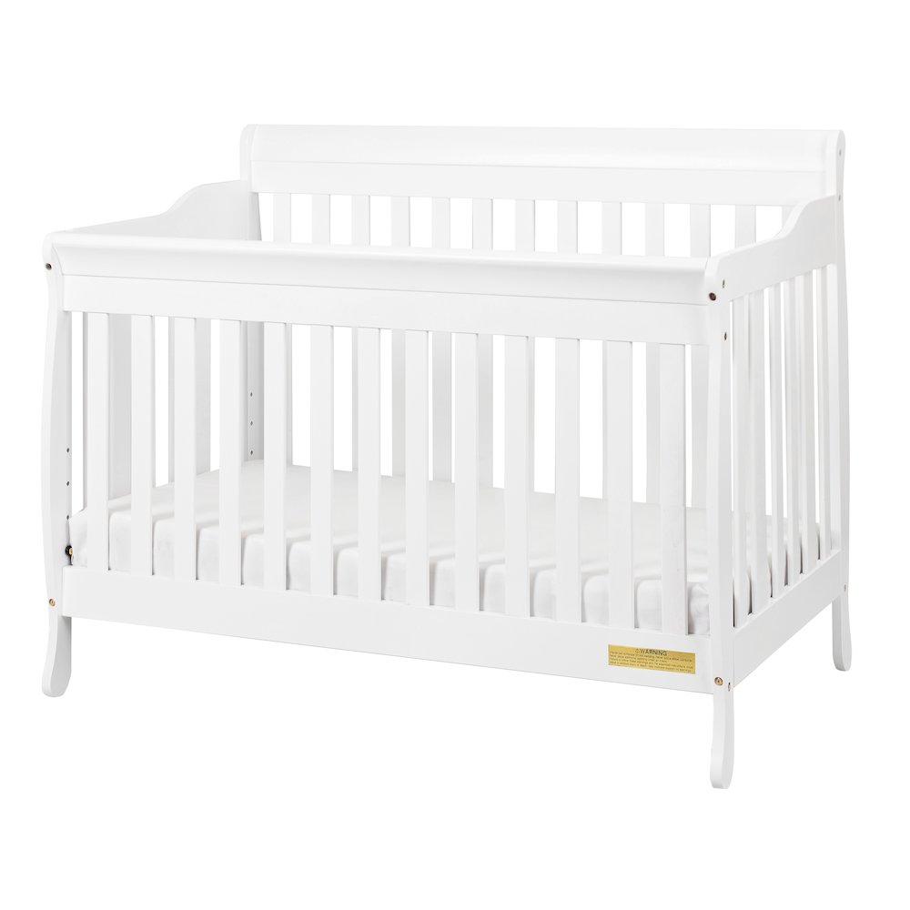 Alice 4-in-1 Convertible Crib with Toddler Guardrail White. Picture 1