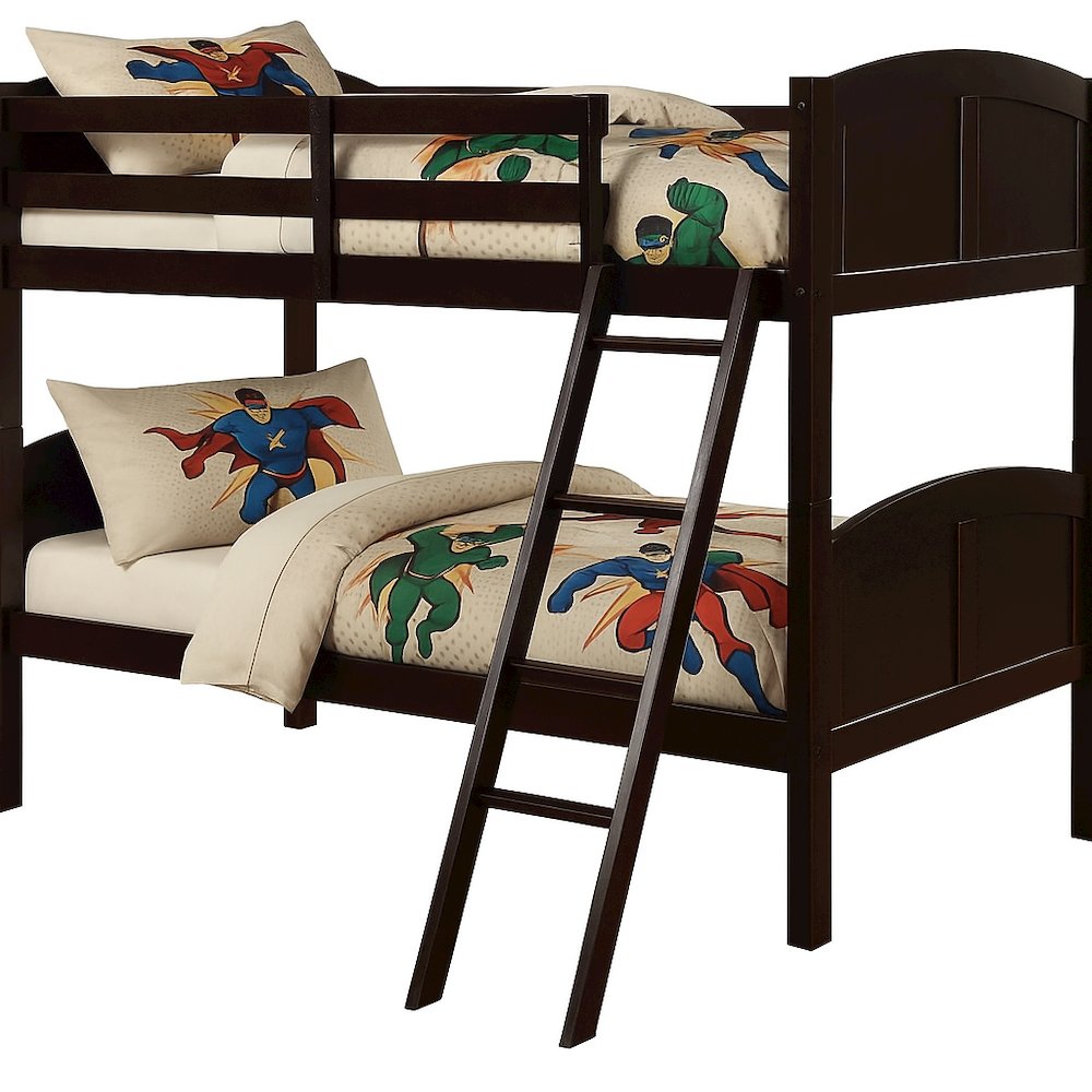 CR Twin Over Twin Bunk Bed Espresso. Picture 1