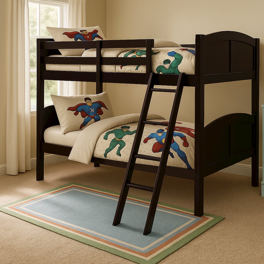 CR Twin Over Twin Bunk Bed Espresso. Picture 3