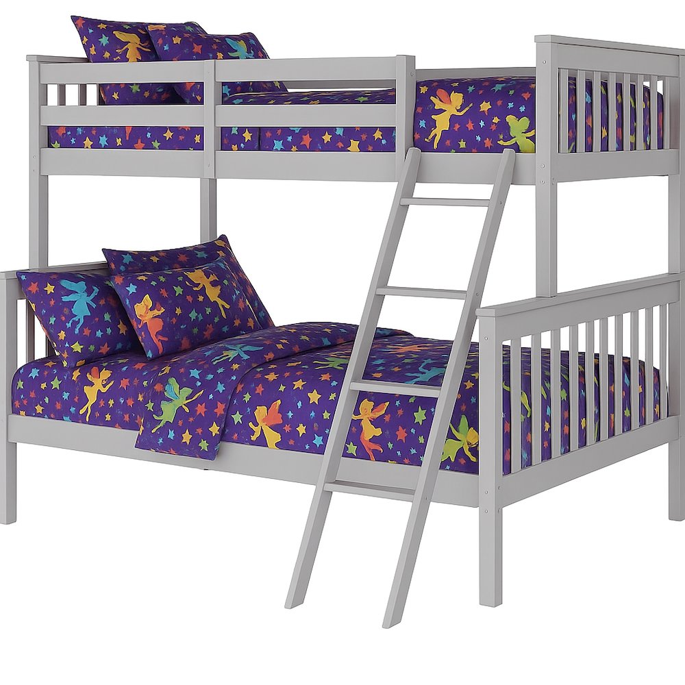 BR Twin Over Full Bunk Bed Gray. Picture 1