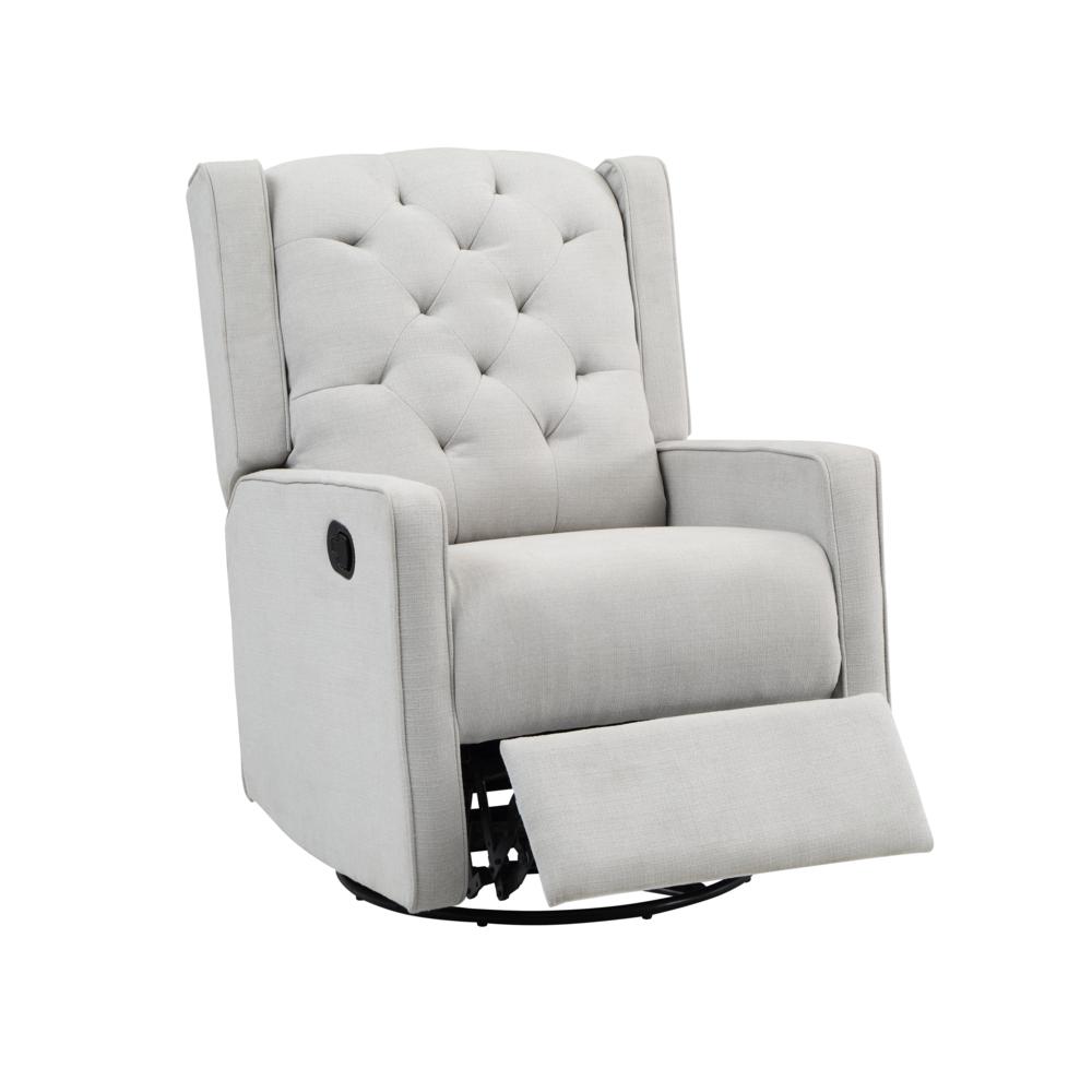 Ava Manual Swivel Glider Recliner Gray. Picture 3