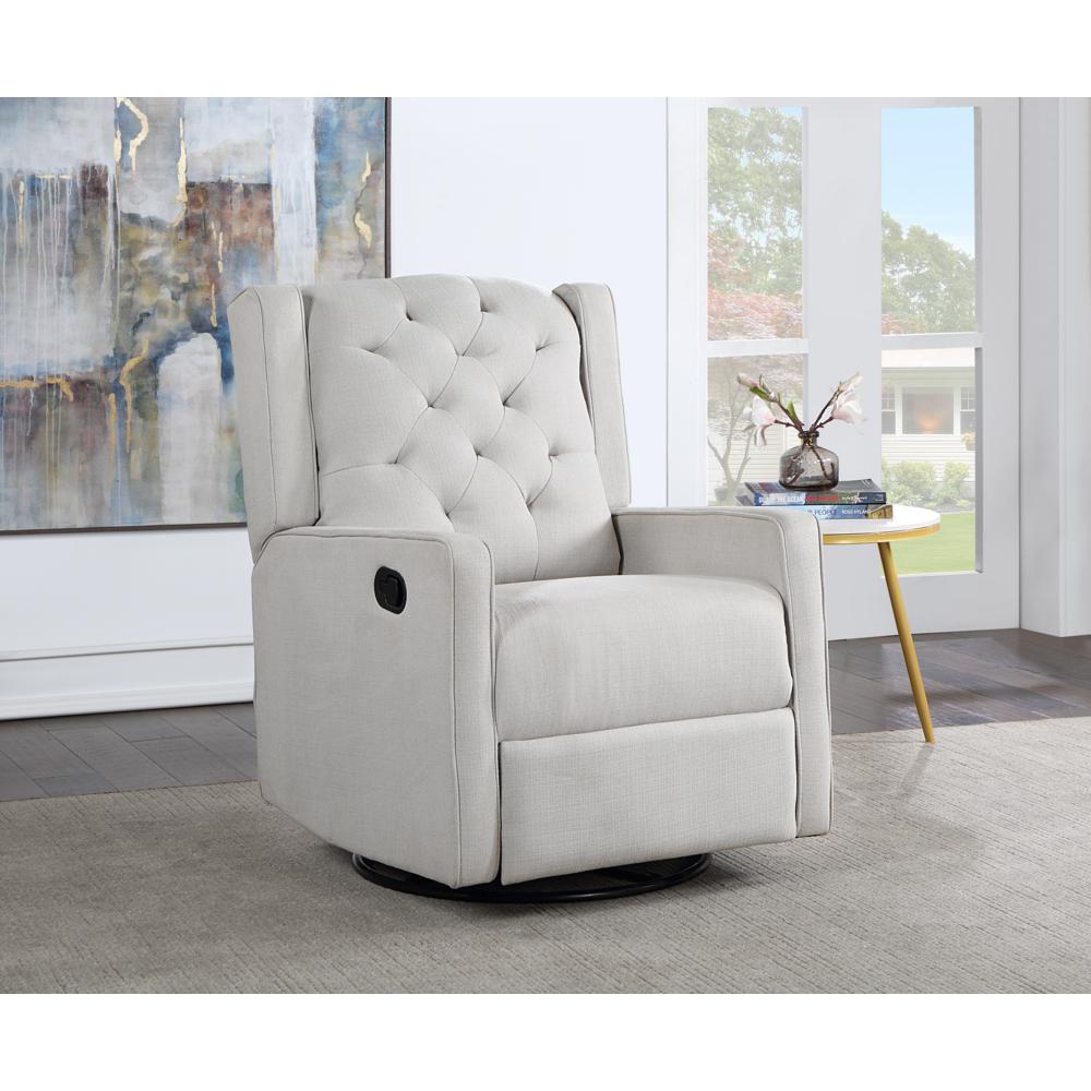 Ava Manual Swivel Glider Recliner Gray. Picture 8