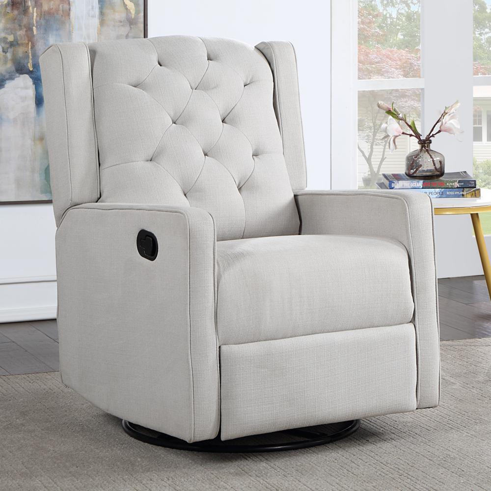 Ava Manual Swivel Glider Recliner Gray. Picture 9