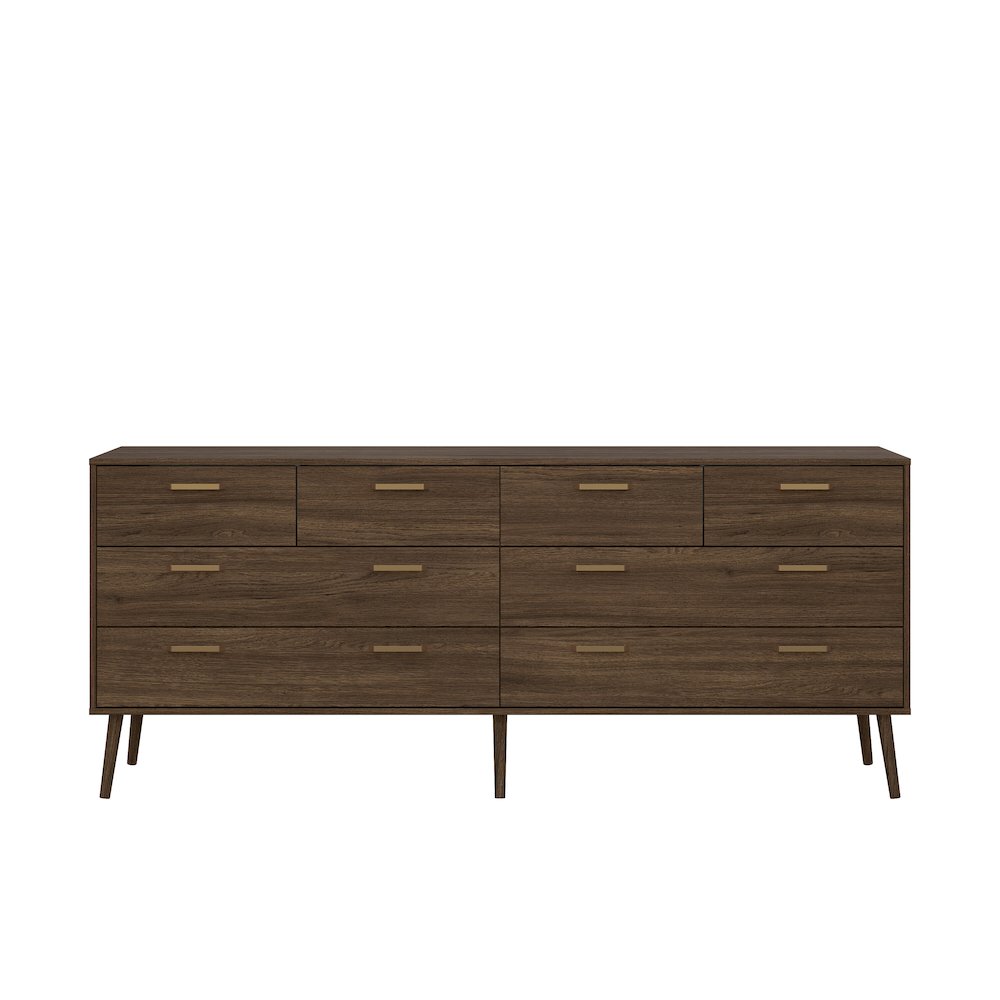 Tone 8 Drawer Double Dresser, Mocha Oak. Picture 5