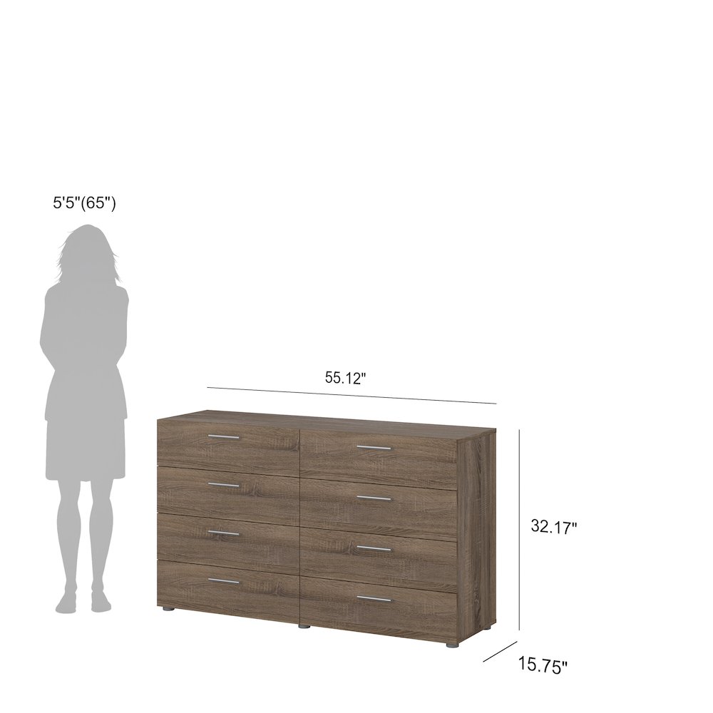 Austin 8 Drawer Double Dresser, Truffle Oak. Picture 2
