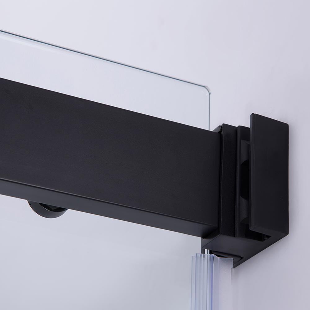 Spezia 60" W x 58" H Double Sliding Frameless Tub Door in Matte Black. Picture 3
