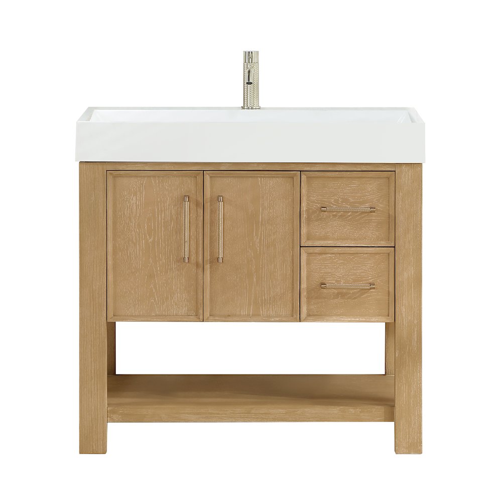 Vera 36" Free-standing Single Bath Vanity in Washed Ash Grey. Picture 3