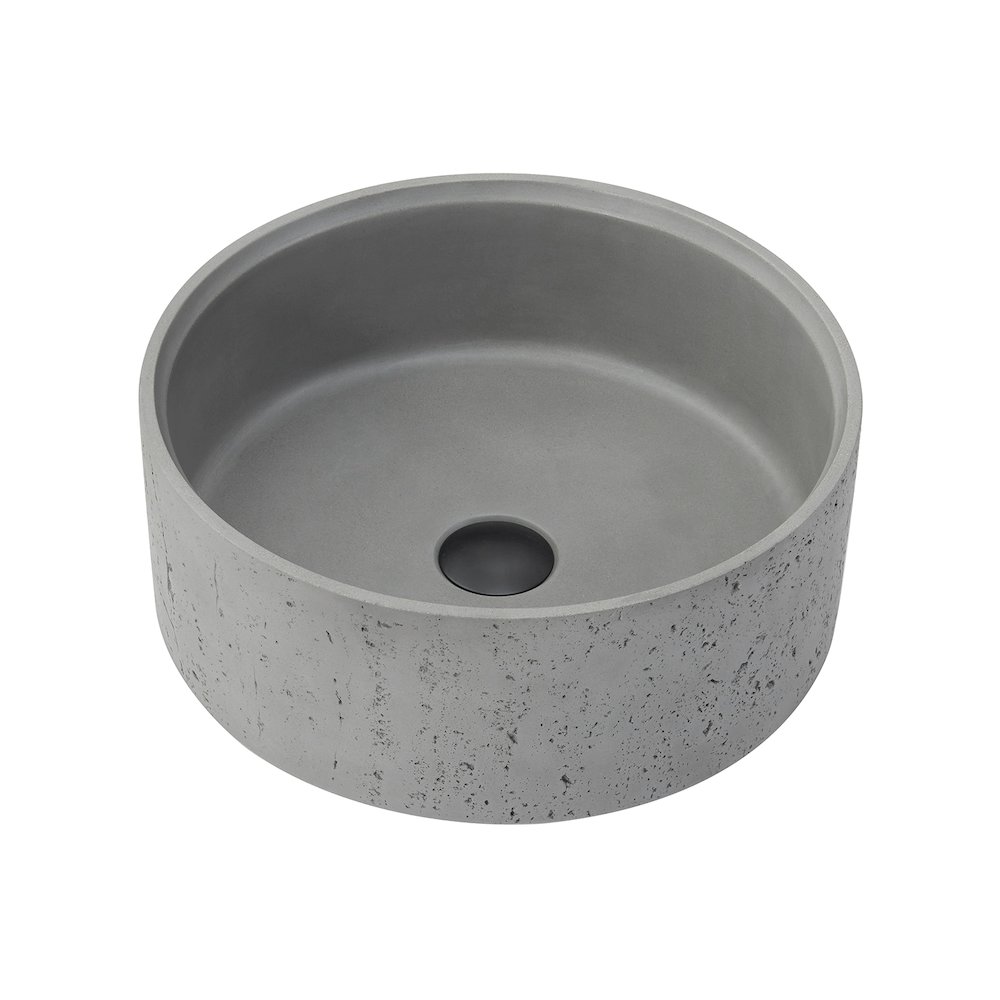 Vinnova Almonte Grey Concrete Circular Vessel Bathroom Sink. Picture 1