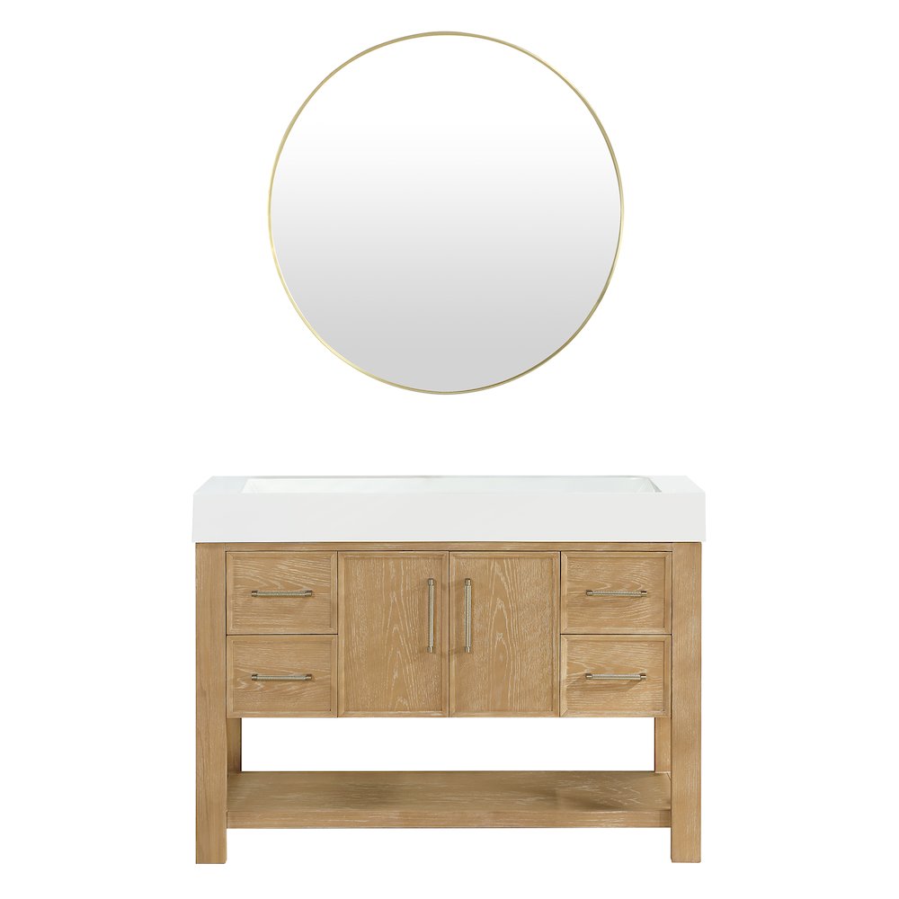 Vera 48" Free-standing Single Bath Vanity in Washed Ash Grey. Picture 3