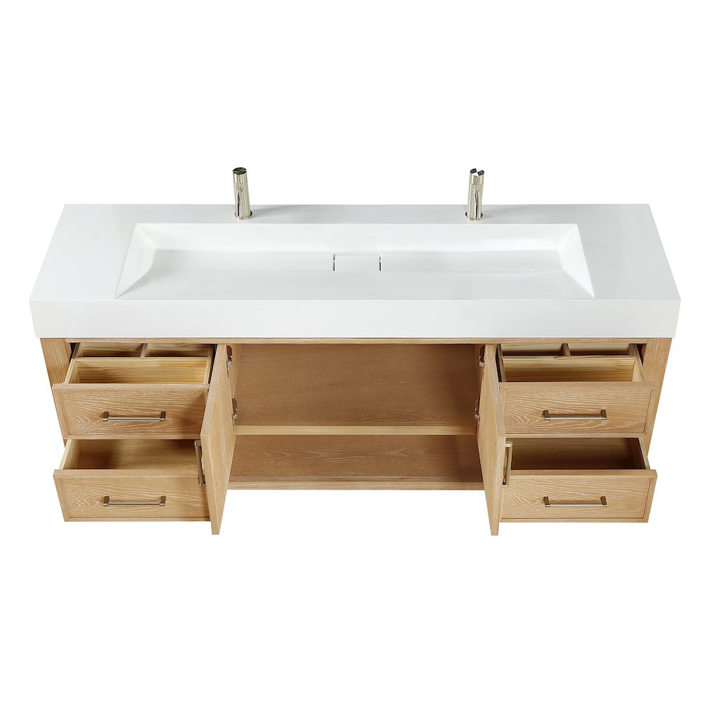 Vera 72" Free-standing Single Bath Vanity in Washed Ash Grey. Picture 16