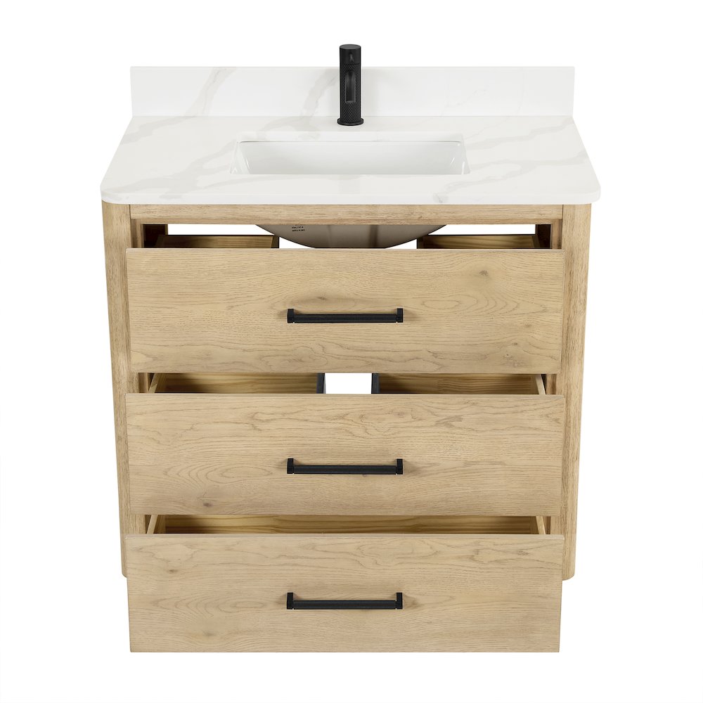 Porto 36" Free-standing Single Bath Vanity in Aged Natural Oak. Picture 10