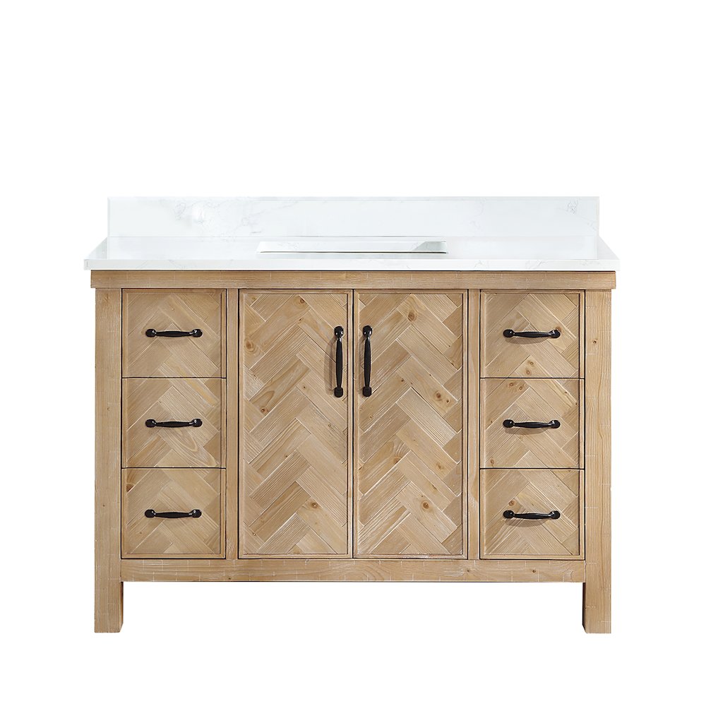 Javier 48" Free-standing Single Bath Vanity in Spruce Antique Brown. Picture 2