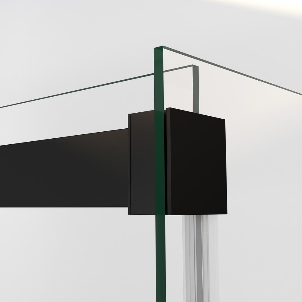 Rectangle Double Sliding Frameless Shower Enclosure in Matte Black. Picture 6
