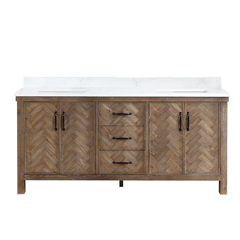 Javier 72" Free-standing Double Bath Vanity in Spruce Antique Gray. Picture 2