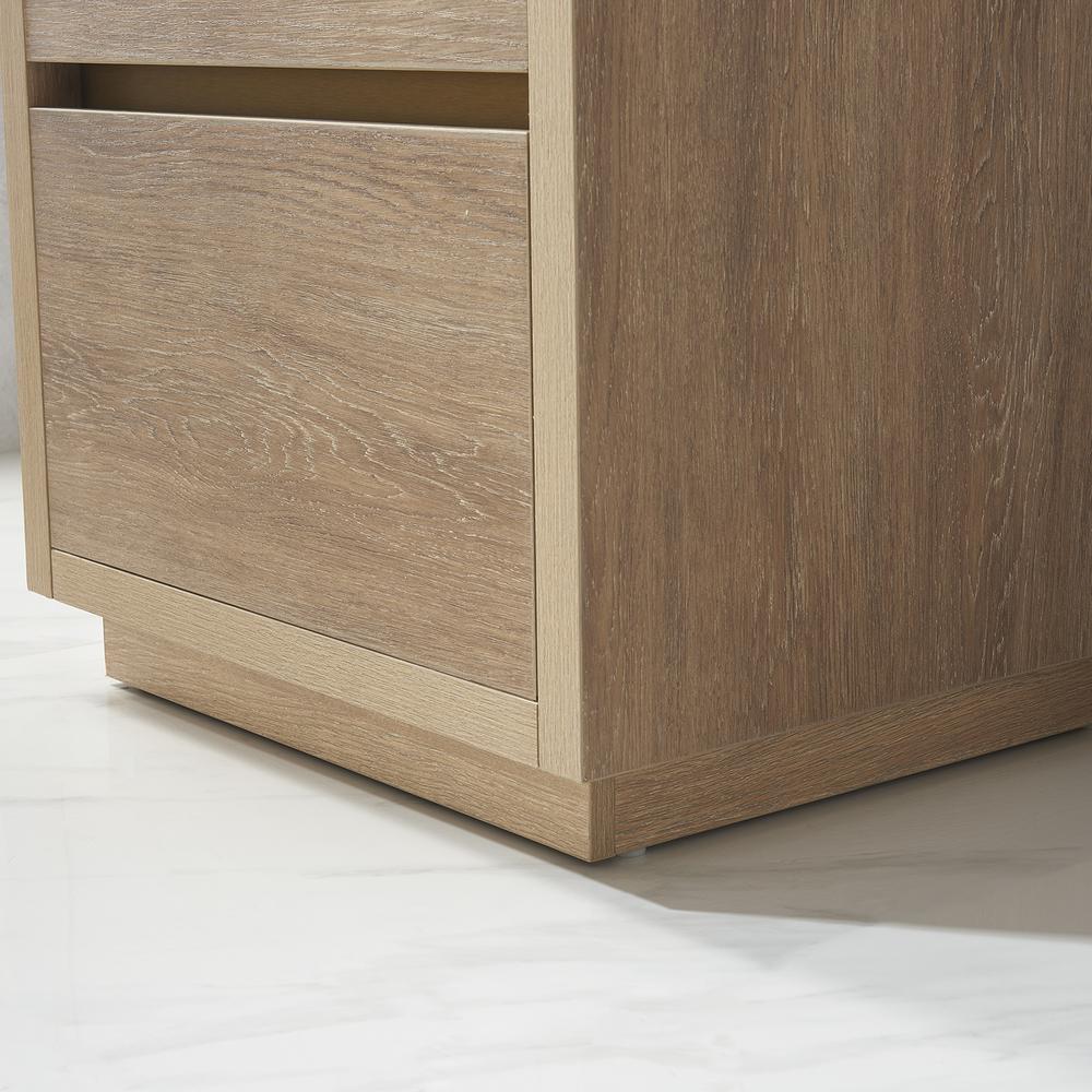 Single Sink Bath Vanity with White Composite Integral Square Sink Top. Picture 10