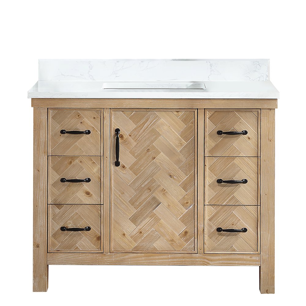 Javier 42" Free-standing Single Bath Vanity in Spruce Antique Brown. Picture 1