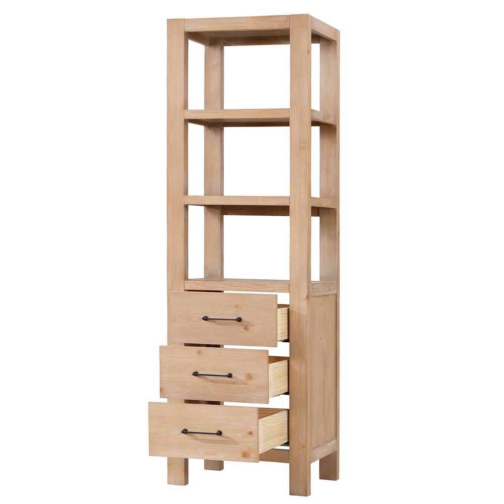 León 22in. Brown Storage Cabinet for Bathroom, Kitchen and Living Room. Picture 2