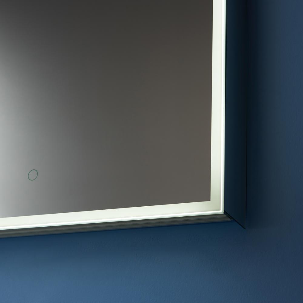 24" Rectangle Frameless Lighted Medicine Cabinet Wall Mounted Mirror. Picture 10