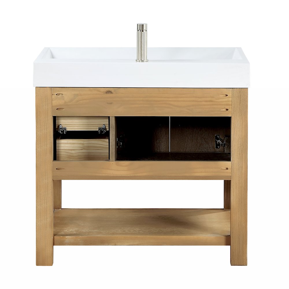 Vera 36" Free-standing Single Bath Vanity in Washed Ash Grey. Picture 17