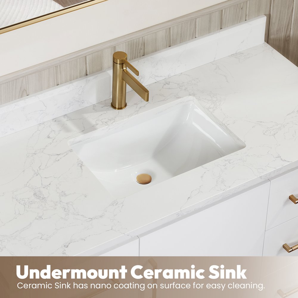 San 72" Free-standing Double Bath Vanity in White. Picture 7