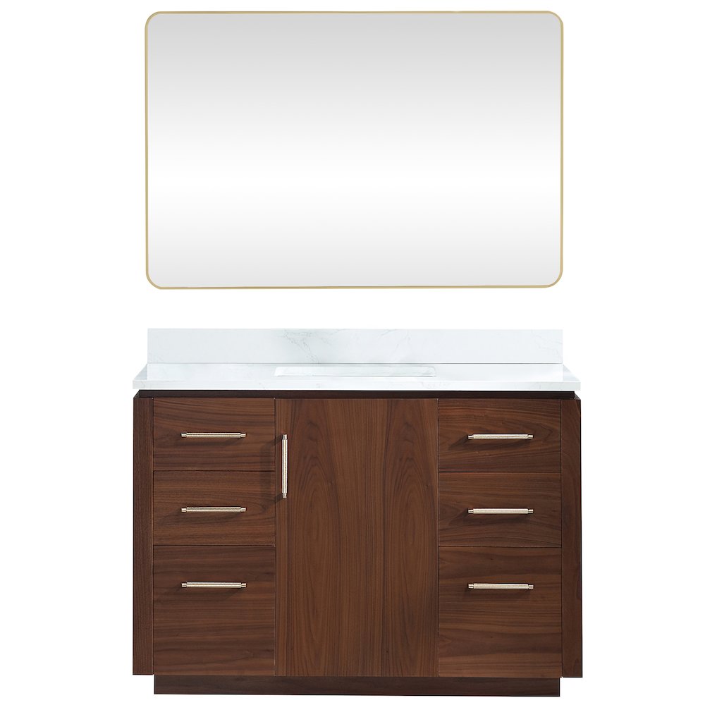 San 48" Free-standing Single Bath Vanity in Natural Walnut. Picture 2